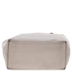 Pre Owned Kate Spade Grey/White PVC and Leather Striped Tote