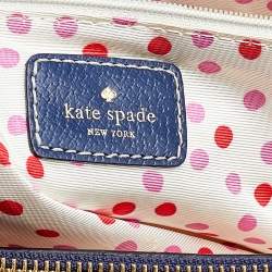 Pre Owned Kate Spade Blue Leather Wellesley Quinn Tote