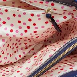 Pre Owned Kate Spade Blue Leather Wellesley Quinn Tote