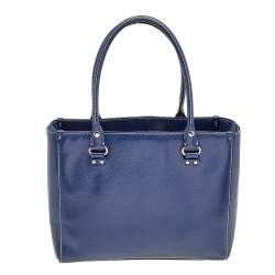 Pre Owned Kate Spade Blue Leather Wellesley Quinn Tote