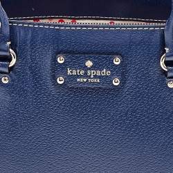 Pre Owned Kate Spade Blue Leather Wellesley Quinn Tote