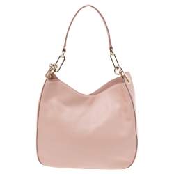 Pre Owned Kate Spade Light Pink Leather Snap Hobo