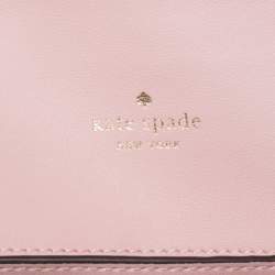 Pre Owned Kate Spade Pink Leather Gemma Scalloped Wallet on Chain