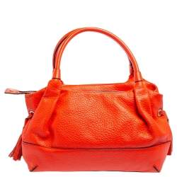 Pre Owned Kate Spade Orange Leather Stevie Southport Avenue Flame Satchel