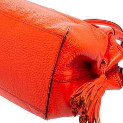 Pre Owned Kate Spade Orange Leather Stevie Southport Avenue Flame Satchel