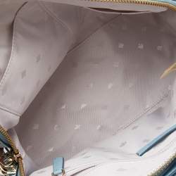Pre Owned Kate Spade Sky Blue Saffiano Leather Dome Satchel