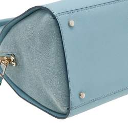 Pre Owned Kate Spade Sky Blue Saffiano Leather Dome Satchel
