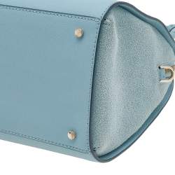 Pre Owned Kate Spade Sky Blue Saffiano Leather Dome Satchel