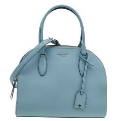 Pre Owned Kate Spade Sky Blue Saffiano Leather Dome Satchel