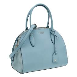 Pre Owned Kate Spade Sky Blue Saffiano Leather Dome Satchel