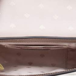 Pre Owned Kate Spade Metallic Beige Leather Mini Nora Top Handle Bag