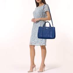 Pre Owned Kate Spade Blue Leather Mulberry Street Leighann Tote