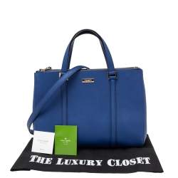 Pre Owned Kate Spade Blue Leather Mulberry Street Leighann Tote