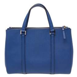 Pre Owned Kate Spade Blue Leather Mulberry Street Leighann Tote