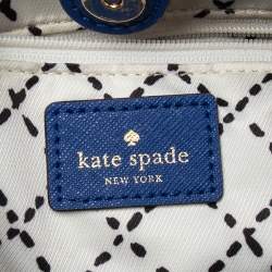 Pre Owned Kate Spade Blue Leather Mulberry Street Leighann Tote
