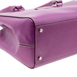 Pre Owned Kate Spade Fuchsia Leather Double Zip Tote