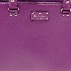 Pre Owned Kate Spade Fuchsia Leather Double Zip Tote