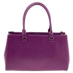 Pre Owned Kate Spade Fuchsia Leather Double Zip Tote