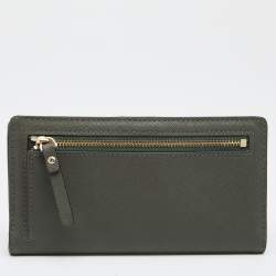 Pre Owned Kate Spade Moss Green Saffiano Leather Spencer Bifold Wallet