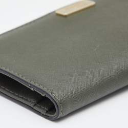 Pre Owned Kate Spade Moss Green Saffiano Leather Spencer Bifold Wallet