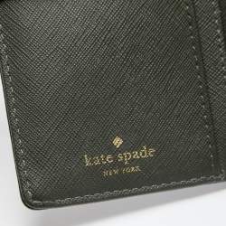 Pre Owned Kate Spade Moss Green Saffiano Leather Spencer Bifold Wallet