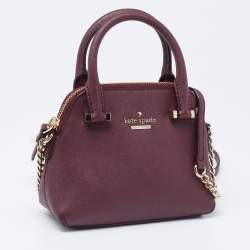 Pre Owned Kate Spade Grape Leather Mini Cedar Street Maise Crossbody Bag