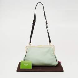 Pre Owned Kate Spade Mint Green Leather Frame Shoulder Bag