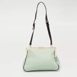 Pre Owned Kate Spade Mint Green Leather Frame Shoulder Bag