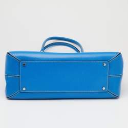 Pre Owned Kate Spade Bright Blue Leather Fallon Wellesley Tote