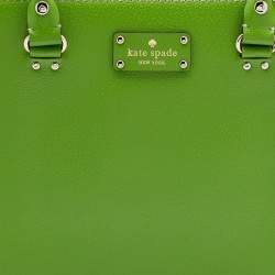 Pre Owned Kate Spade Green Leather Quinn Wellesley Tote