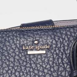 Pre Owned Kate Spade Navy Blue Leather Carter Street Devlin Tote