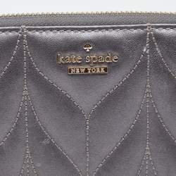 Kate Spade Grey Briar Lane Quilted Leather Neda Zip Around Wallet