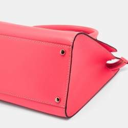 Pre Owned Kate Spade Neon Coral Pink Leather Tote