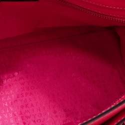 Pre Owned Kate Spade Neon Coral Pink Leather Tote