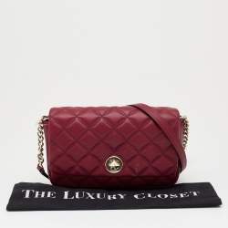 Pre Owned Kate Spade Burgundy Quilted Leather Natalia Crossbody Bag