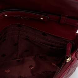 Pre Owned Kate Spade Burgundy Quilted Leather Natalia Crossbody Bag