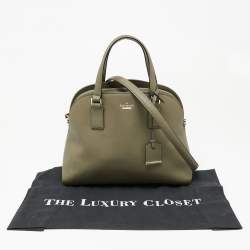 Pre Owned Kate Spade Olive Green Leather Sylvia Dome Satchel