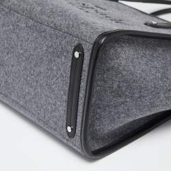 Pre Owned Kate Spade Grey/Black Felt Fabric and Leather Ella Tote