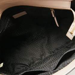 Pre Owned Kate Spade Black/Pale Pink Leather Wright Place Karla Tassel Tote