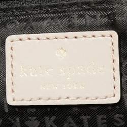 Pre Owned Kate Spade Black/Pale Pink Leather Wright Place Karla Tassel Tote