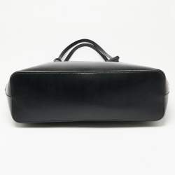 Pre Owned Kate Spade Black/Pale Pink Leather Wright Place Karla Tassel Tote