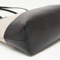 Pre Owned Kate Spade Black/Pale Pink Leather Wright Place Karla Tassel Tote