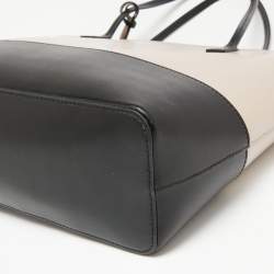 Pre Owned Kate Spade Black/Pale Pink Leather Wright Place Karla Tassel Tote