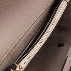 Pre Owned Kate Spade Pale Beige/Black Leather Small Grace Top Handle Bag