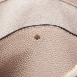 Pre Owned Kate Spade Pale Beige/Black Leather Small Grace Top Handle Bag