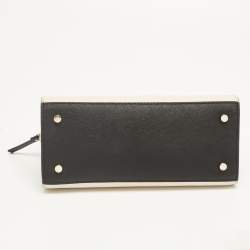 Pre Owned Kate Spade Black/Vanilla Leather Reiley Satchel