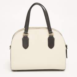 Pre Owned Kate Spade Black/Vanilla Leather Reiley Satchel