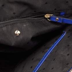Pre Owned Kate Spade Blue Laser Cut Leather Satchel 