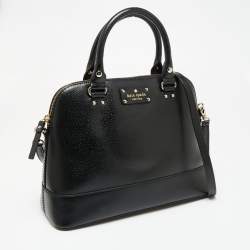 Pre Owned Kate Spade Black Leather Wellesley Rachelle Satchel