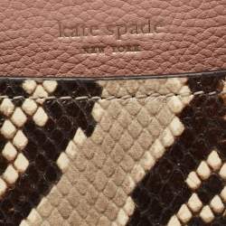 Pre Owned Kate Spade Multicolor Snakeskin Embossed Leather Small Fleur Top Handle Bag